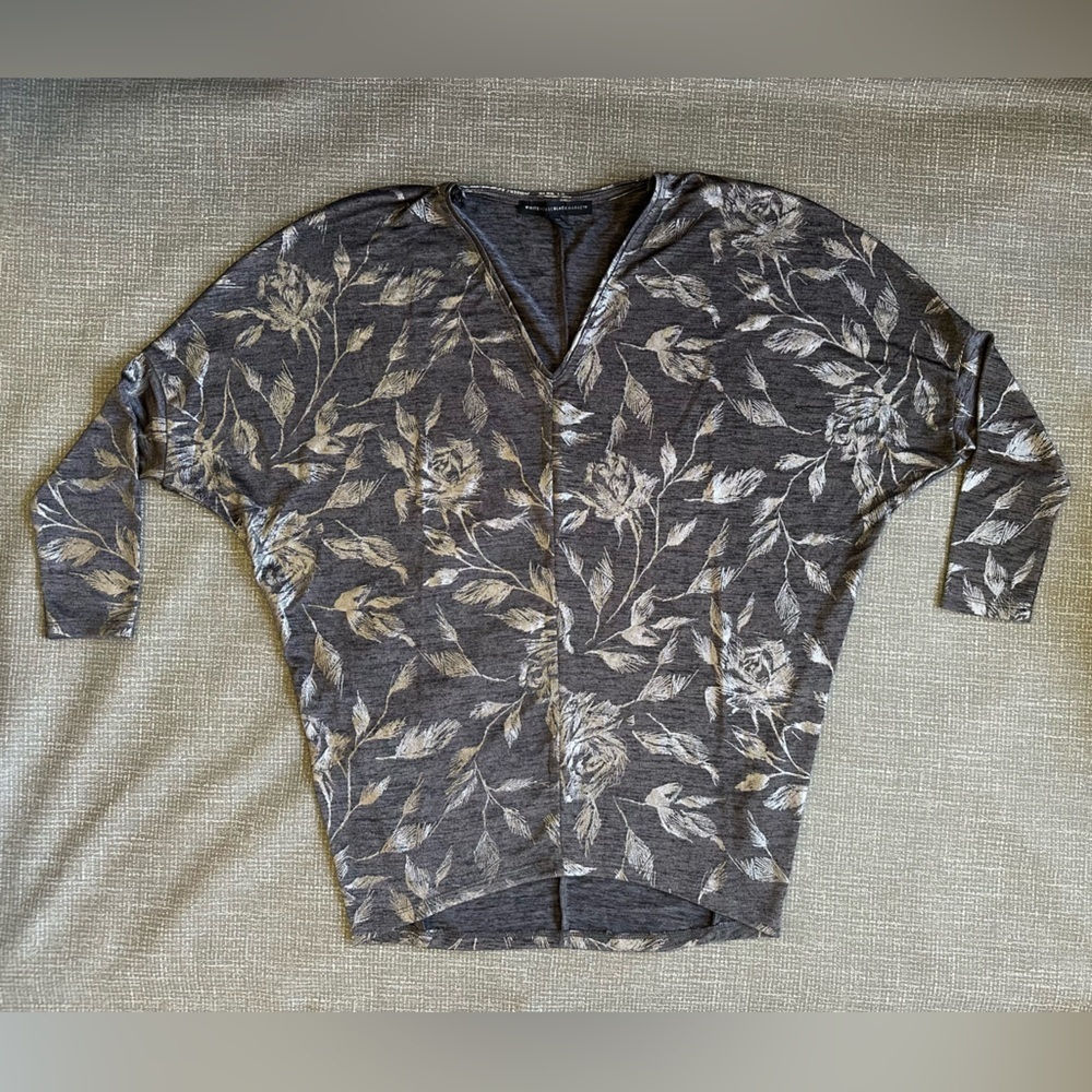 WHBM Long Sleeve Jetsetter Dolman Sleeve Tunic Silver Gray size XS - Picture 7 of 14